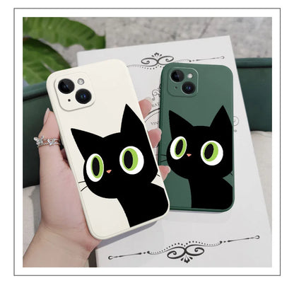 Holy Black Cat Phone Case For iPhone 16 15 14 13 12 11 X XR XS Plus Pro Max Mini Silicone Cover  Casever