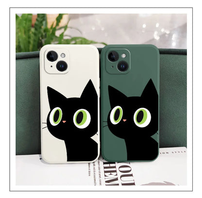 Holy Black Cat Phone Case For iPhone 16 15 14 13 12 11 X XR XS Plus Pro Max Mini Silicone Cover  Casever