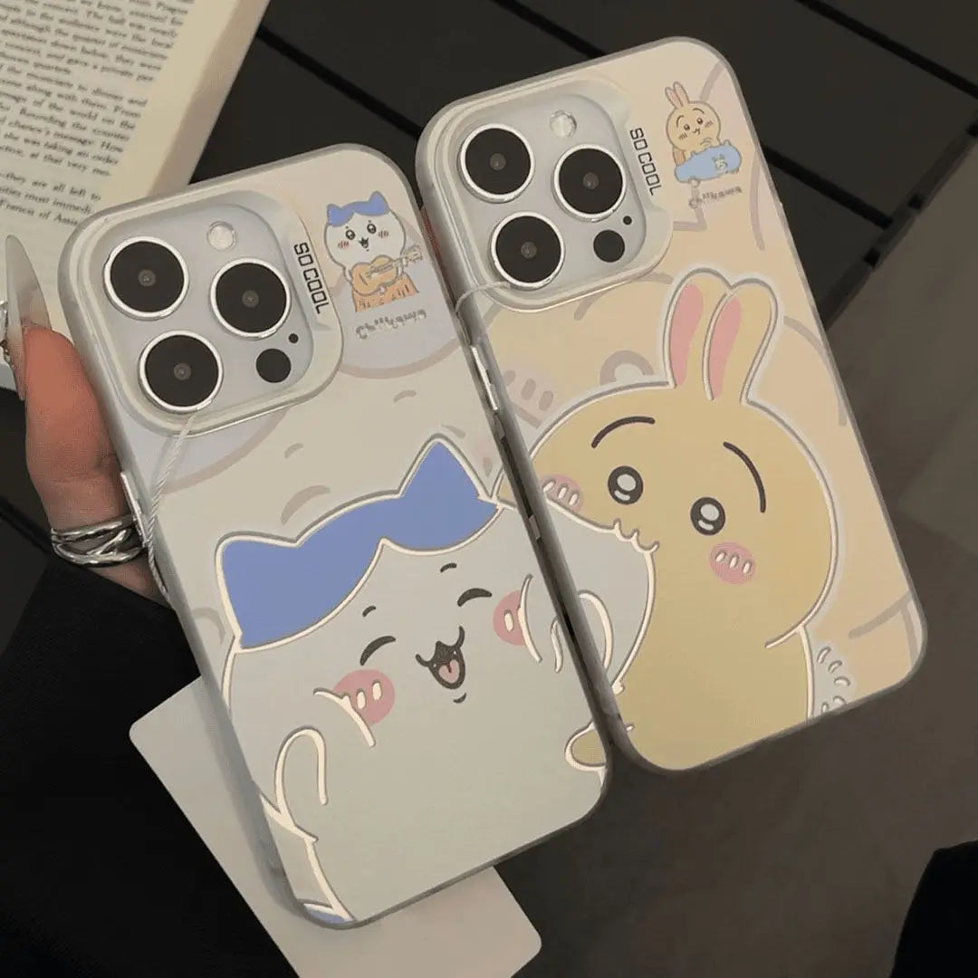 Japan comics Cute Chiikawas Phone Case For iPhone 16 15 14 13 12 11 Pro Max X XR XSMAX 8 7 Plus Candy Matte Shockproof Cover  Casever