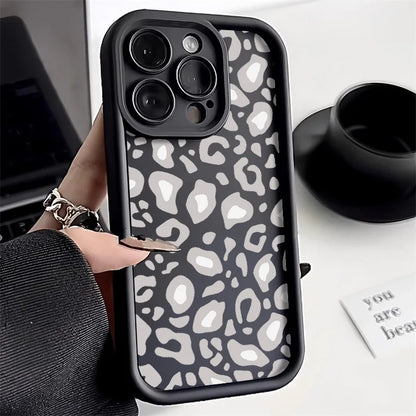 Leopard Print Silicone Phone Case For iPhone 11 Case iPhone 12 13 14 15 Pro Max XR XS X 7 8 Plus SE 2020 Shockproof Soft Cover  Casever