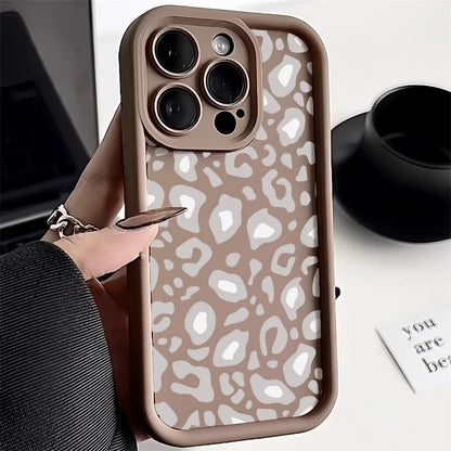 Leopard Print Silicone Phone Case For iPhone 11 Case iPhone 12 13 14 15 Pro Max XR XS X 7 8 Plus SE 2020 Shockproof Soft Cover  Casever