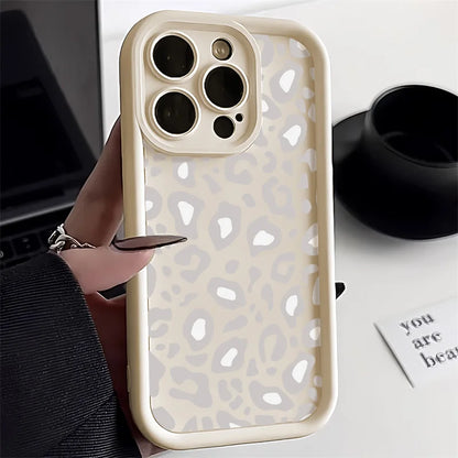 Leopard Print Silicone Phone Case For iPhone 11 Case iPhone 12 13 14 15 Pro Max XR XS X 7 8 Plus SE 2020 Shockproof Soft Cover  Casever