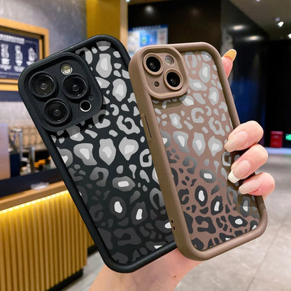 Leopard Print Silicone Phone Case For iPhone 11 Case iPhone 12 13 14 15 Pro Max XR XS X 7 8 Plus SE 2020 Shockproof Soft Cover  Casever