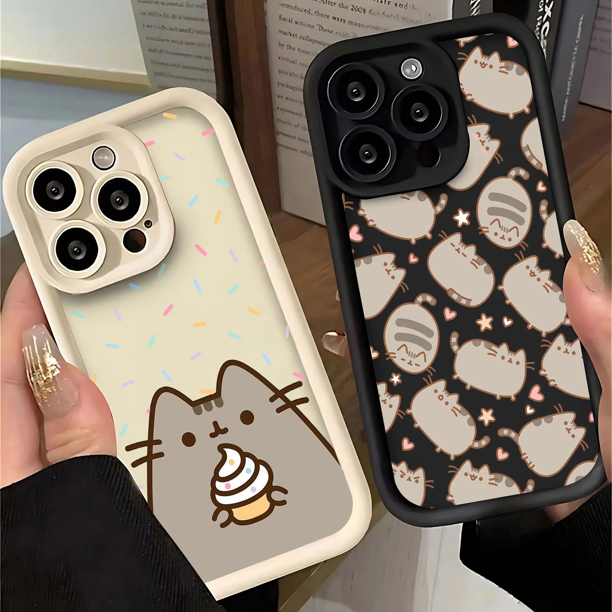 P-Pusheens cat Phone Case for IPhone 16 15 14 13 12 11 Pro Max Mini XR XS X 7 8 Plus Soft TPU Back Cover  Casever