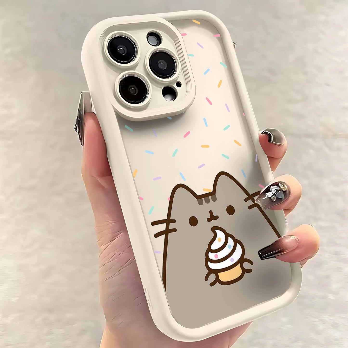 P-Pusheens cat Phone Case for IPhone 16 15 14 13 12 11 Pro Max Mini XR XS X 7 8 Plus Soft TPU Back Cover  Casever