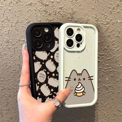 P-Pusheens cat Phone Case for IPhone 16 15 14 13 12 11 Pro Max Mini XR XS X 7 8 Plus Soft TPU Back Cover  Casever