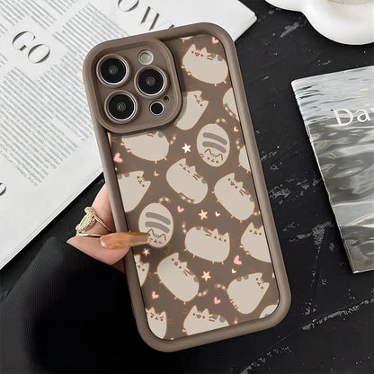 P-Pusheens cat Phone Case for IPhone 16 15 14 13 12 11 Pro Max Mini XR XS X 7 8 Plus Soft TPU Back Cover  Casever