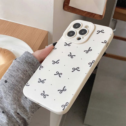 Polka dot bow graphic phone case for iPhone 16 15 14 13 12 11 x XR Xs SE2 SE 8 7 plus pro Max mini silicone back cover  Casever