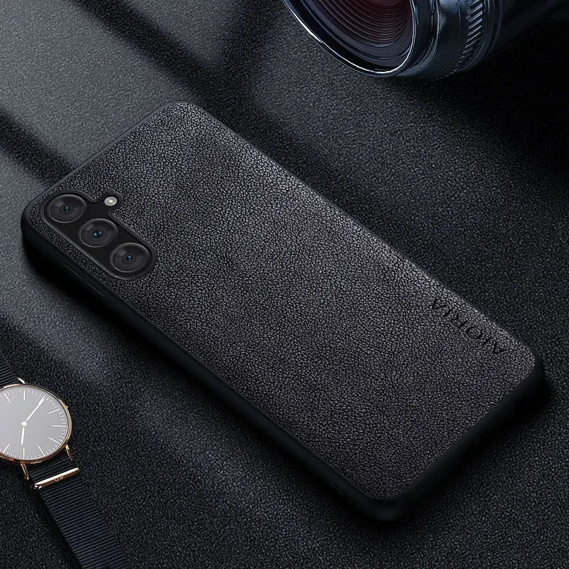 Premium Luxury leather Phone Case for Samsung Galaxy A15 A14 A13 A12 A11 10 5G Retro Business Style Solid color cover funda capa  Casever