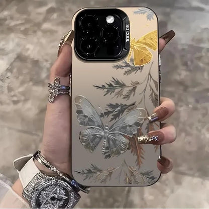 Retro Butterfly Leaves Phone Case for Xiaomi Redmi Note 13 12 Pro Plus 12S 11S 11 10S 10 Redmi 13 13C 4G Shockproof Laser Cover  Casever