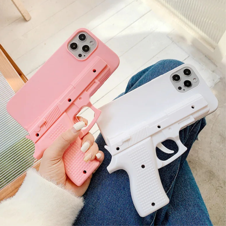 Creative Toy Pistol Phone Case for iPhone 12 - Decompressional Toy Gun with Pullable Trigger-Phone-case-Casever