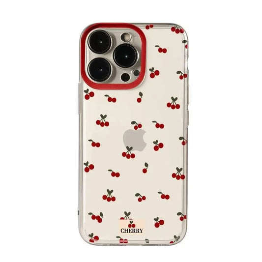 Cartoon Cherry Pattern Case for iPhone