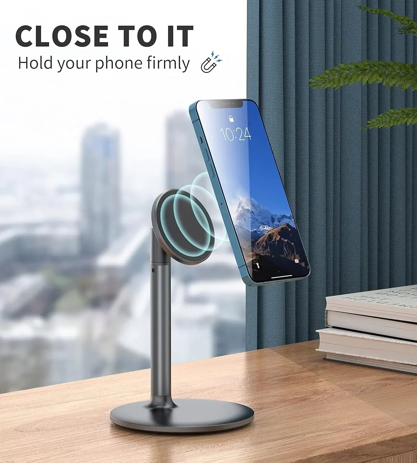 Magsafe Phone Stand 360° Rotating, Height Adjustable Holder for iPhone