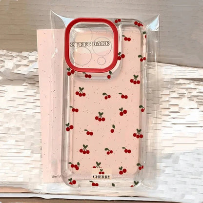 Cartoon Cherry Pattern Case for iPhone