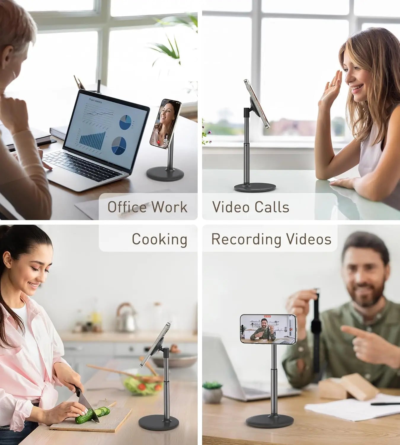 Magsafe Phone Stand 360° Rotating, Height Adjustable Holder for iPhone