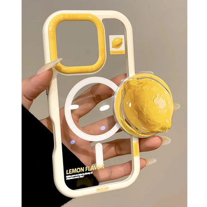 Cute Lemon Clear MagSafe GripTok Case