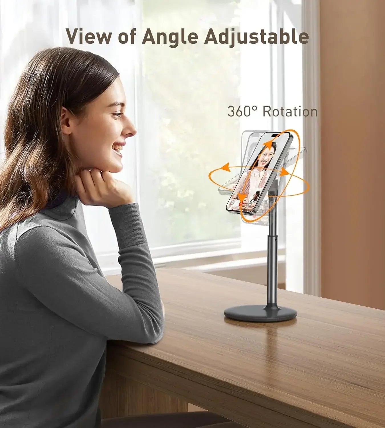 Magsafe Phone Stand 360° Rotating, Height Adjustable Holder for iPhone