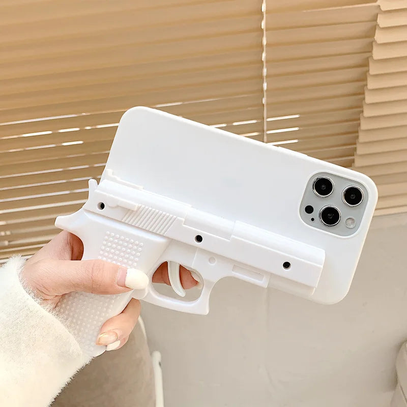 Creative Toy Pistol Phone Case for iPhone 12 - Decompressional Toy Gun with Pullable Trigger-Phone-case-Casever