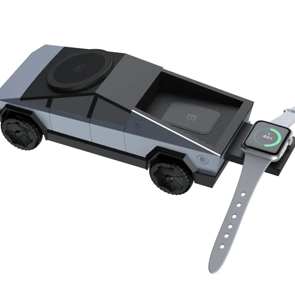 Cyber Truck 3-in-1 Wireless Charging Station for iPhone, Apple Watch, AirPods