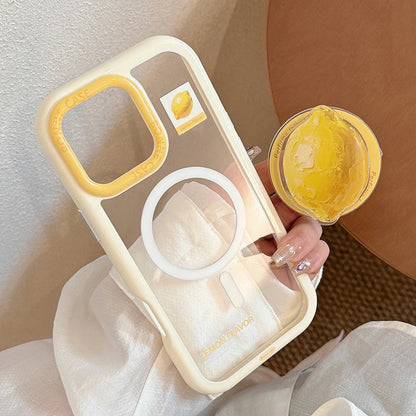 Cute Lemon Clear MagSafe GripTok Case