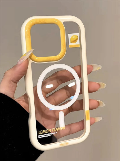 Cute Lemon Clear MagSafe GripTok Case