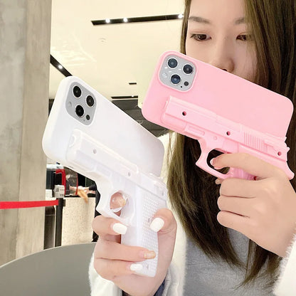 Creative Toy Pistol Phone Case for iPhone 12 - Decompressional Toy Gun with Pullable Trigger-Phone-case-Casever