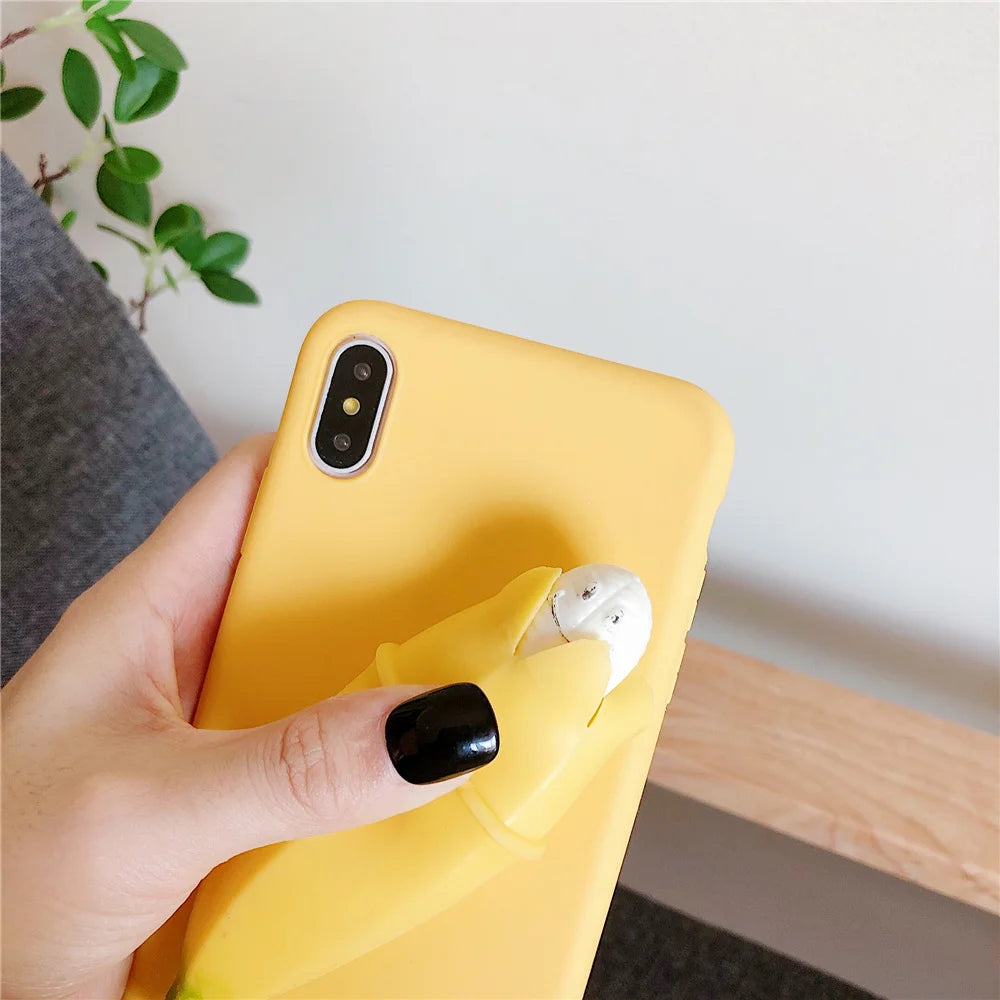 Stress Reliever Peeled banana pop Phone Case For Samsung Galaxy S8 S9 S10 Lite S10e S21 S20 FE S22 Ultra Plus Cover Coque  Casever