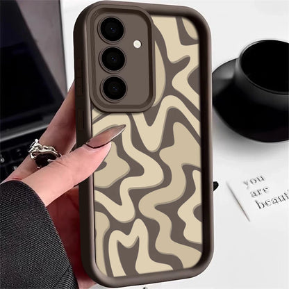 Striped Phone Case For Samsung Galaxy S24 S23 S22 Ultra S21 FE A14 A34 A15 A25 A35 A52 A53 A54 A55 5G Shockproof Silicone Cover  Casever