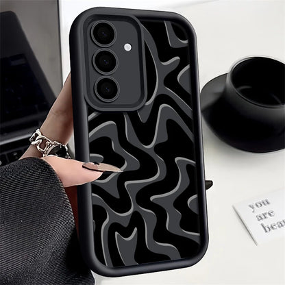 Striped Phone Case For Samsung Galaxy S24 S23 S22 Ultra S21 FE A14 A34 A15 A25 A35 A52 A53 A54 A55 5G Shockproof Silicone Cover  Casever