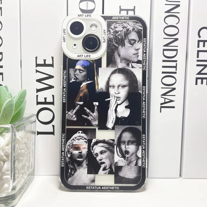 Van Gogh David Stickers Collage Art Aesthetic Phone Case For Samsung Galaxy S10 S20 S21 S22 S23 S24 FE Plus Ultra Note 20  Casever