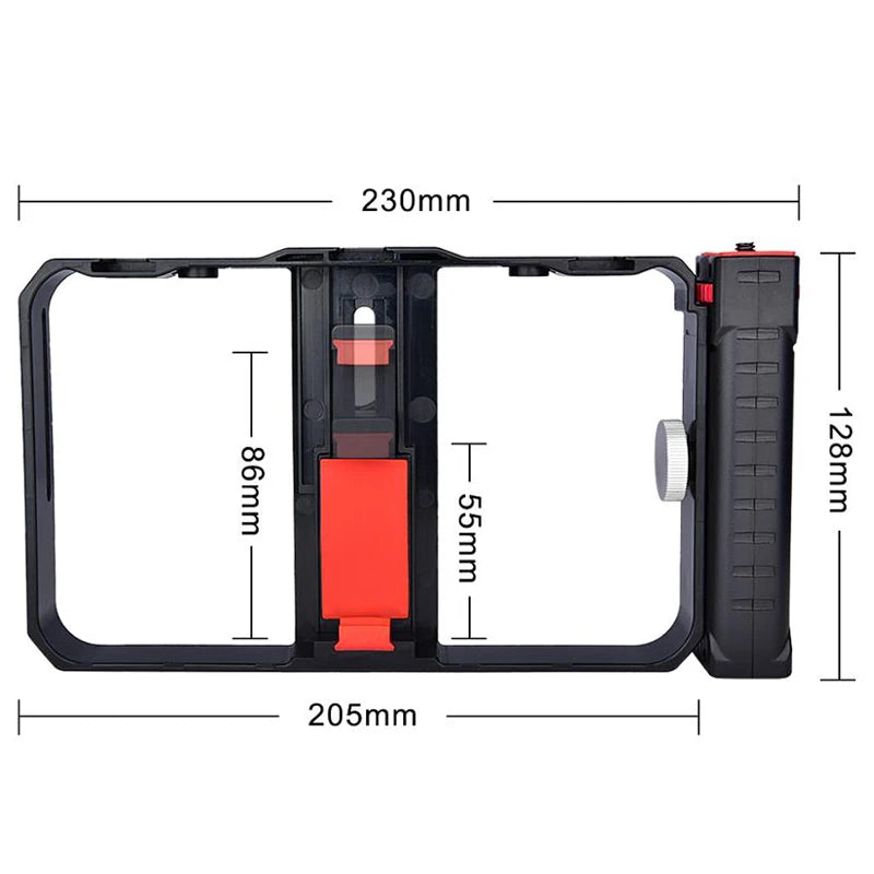 YELANGU Pro Smartphone Video Rig Filmmaking Case Phone Video Stabilizer Grip Mount for IPhone Xs Max XR X 8 Plus Samsung Huawei  Casever