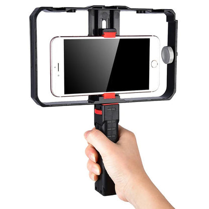 YELANGU Pro Smartphone Video Rig Filmmaking Case Phone Video Stabilizer Grip Mount for IPhone Xs Max XR X 8 Plus Samsung Huawei  Casever